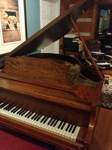 1925 Weber Baby Grand Piano - Mahogany Finish - Nice Sound - w/ Bench (Galena)