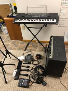 KEYBOARD with Amplifier and Processor with Mics, Mixer and Foot Stomp (Lenexa)