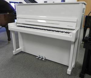 Schiller 124 Concert Edition White Upright Piano