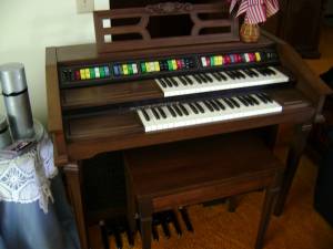 Lowery Magic Genie 44 Organ. Has 2 keyboards, plays great.