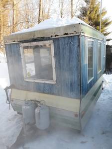 Ice shanty, ice fishing hut (Oxbow, ny)