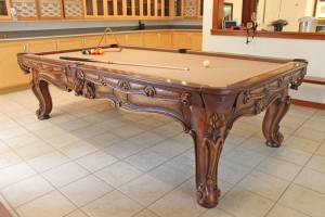 Olhausen Cavalier 9' Pool Table - Mahogany on Maple (Bellevue)