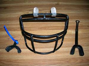 Black Football Helmet Facemask + Mouth Guards (North Cols.)