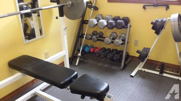Weight bench and weights -