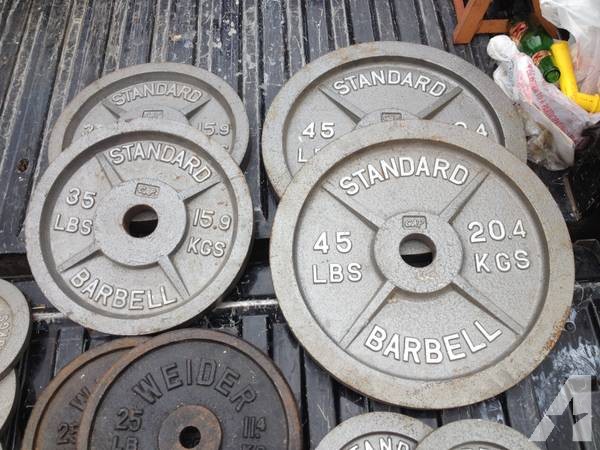 Weight Plates 245 Lbs in Total 2-45,2-45,2-25,2-10,4-5,2-2.5 Lbs Plate -