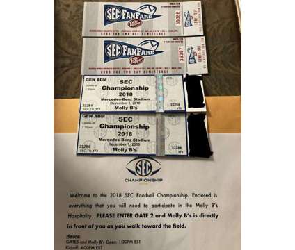 2 SEC Championship Tickets Hospitality Package Lower Level
