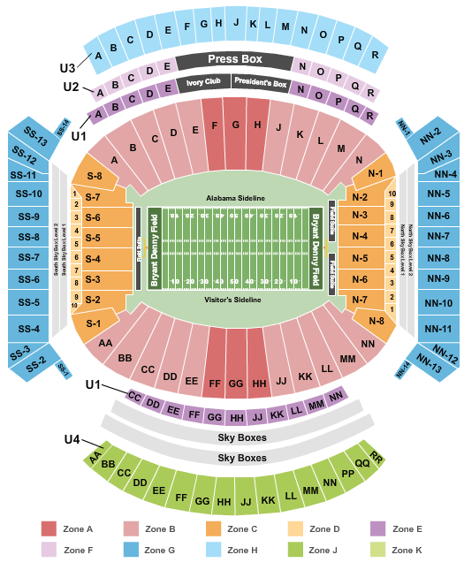 2019 Alabama Crimson Tide Football Season Tickets (Includes Tickets To All