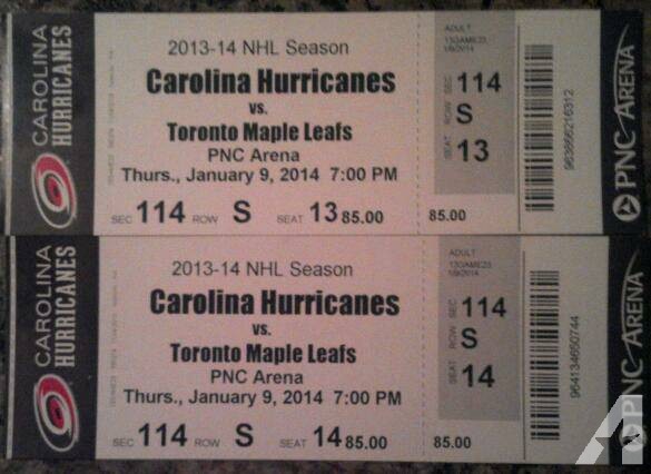 Carolina Hurricanes vs Toronto Maple Leafs Hockey Tickets -