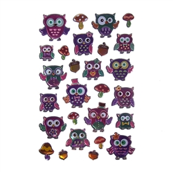 Life's A Hoot Owls Puffy Foil Fun Stickers, 27-Count