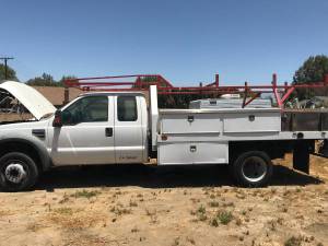 08 Ford F450sd 6.4 Diesel 14' Flatbed W/Rack and Tool Boxes (Will Finance No