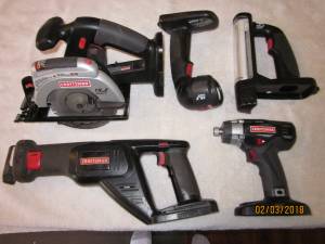 Craftsman 19.2 Volt Cordless Tools- Saws Drills, Impact Drivers