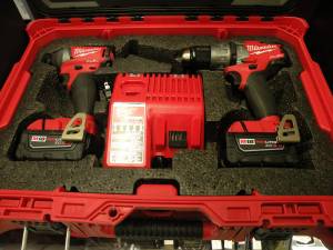 milwaukee packout brushless hammer and impact driver (golden)