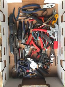 Box of Tools, Pliers, Snips, Box Cutters, Scissors (Essex)