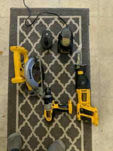Dewalt Tool Set, Drill, Sawzall, Radial Saw 18 Volt (South Side Indianapolis)