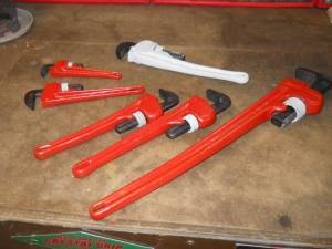 6 Assorted PIPE WRENCHES Rigid ($60.00 for all 6 wrenches)