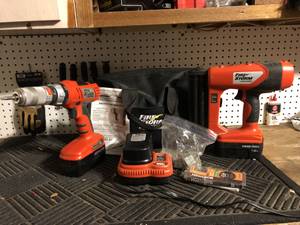 Fire Storm by Black and Decker 18 Volt Drill and Cordless Nailer with