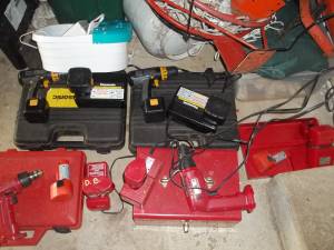 Milwaukee and panasonic chargeable drill sets (New Berlin)