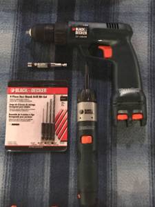 Black and Decker Versapak cordless VSR drill, screwdriver and accessories