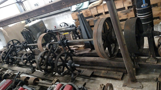 Antique Lathe Industrial Machinery Overhead Line shafts