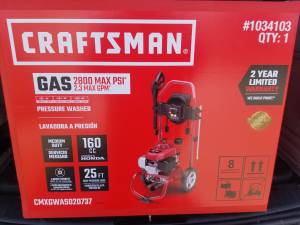 Craftsman Pressure Washer- New