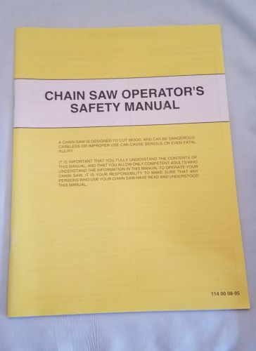Chain Saw Operator's Safety Manual