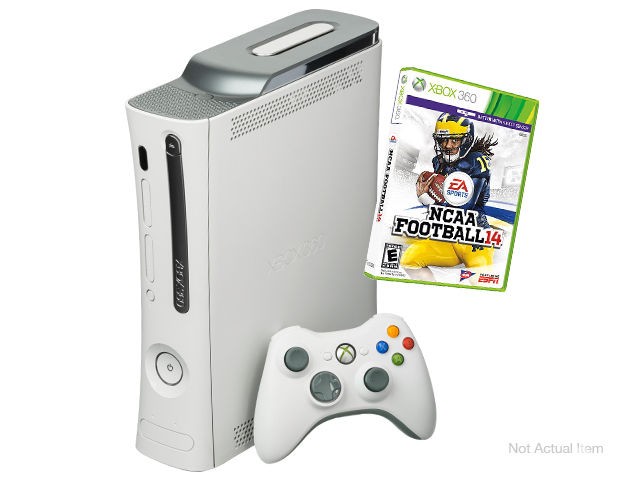 Microsoft Xbox 360 Console + NCAA Football 14 / 20GB, White