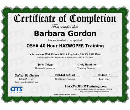Hazwoper 40 Hour Certification Course Online