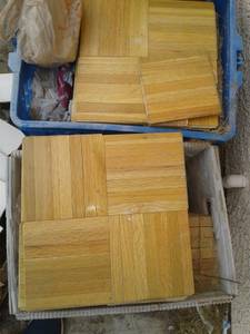 2 Boxes of used wood parquet flooring (North Las Vegas)