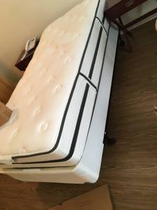Free clean twin bed mattress boxspring and frame (Seattle south)