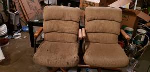 Padded chairs on wheels