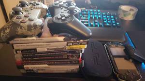 PSP, 3 PSP games, 7 PS3 Games 2 PS3 Controllers, no cables