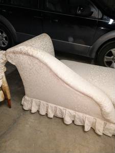 antique fainting couch, wingback chairs (MILWAUKEE)