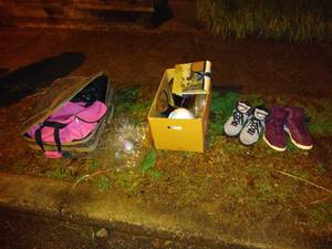 Free Nikes, T-Mobile bag, totes duffel bag (432 West Durham street)