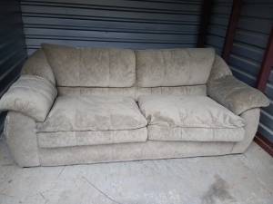 8' Beige Couch (2 scratches) (McFarland Pkwy)