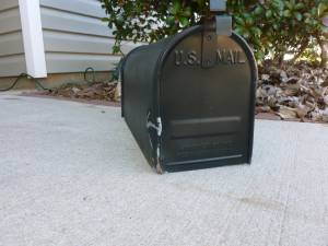MAILBOX black dented (Ballentine/Irmo SC area)