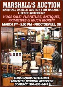 Big Sale Saturday March 2nd @ 5:00 Marshall's Auction (Proctorville)