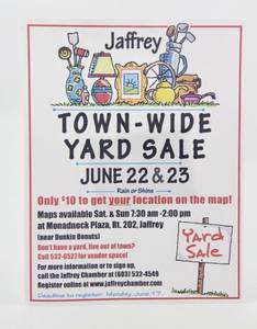 SAVE THE DATE! 5TH Annual Jaffrey, NH Town Wide Yard Sale 6/22,6/23 (Jaffrey