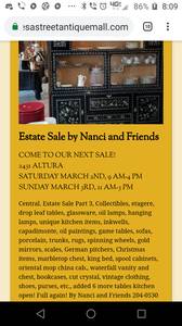 Estate Sale Mar 2nd & 3rd by Nanci & Friends (2431 Altura, Central El Paso)