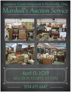 Big Sale Saturday April 13th @ 5:00 Marshall's Auction (Proctorville)