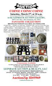 Coins! Coins! Coins! (Leinbach Auction Gallery, 9497 N NC Hwy. 150)