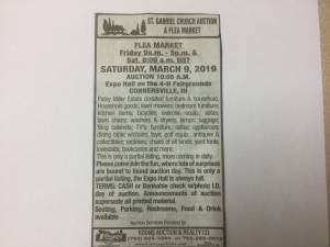 St.Gabriel Parish Annual flea market and auction (Connersville)