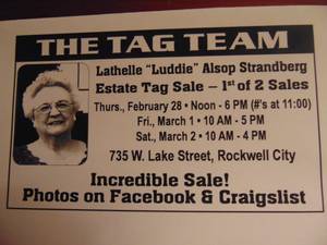 The Tag Team Hh Tag Sale Starts Thursday @ Noon! (735 West Lake St.