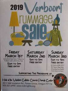 Verboort Rummage Sale (4189 NW Visitation Rd Forest Grove)