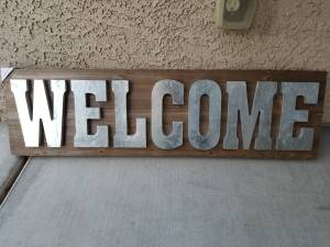 Metal welcome wood love home family sign NEW home decor