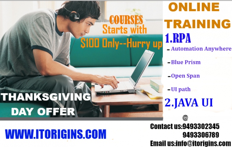 Thanksgiving Day Offer-Online Training(Start with 100 )